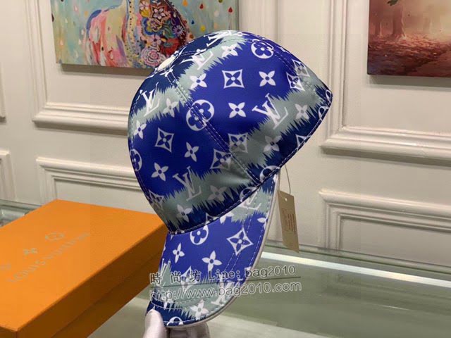 LV男女同款帽子 路易威登彩色漸變印花鴨舌帽棒球帽  mm1370